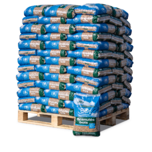 Palette 66 sacs granulés de bois et pellets EO2