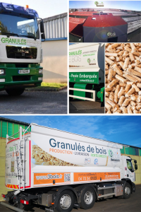 Camions eo2-bourbonnais de livraison de granulés de bois en vrac